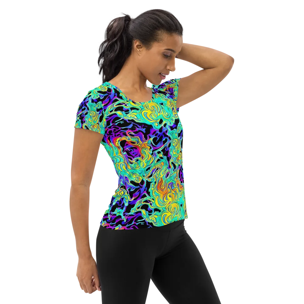 Electric Tidalwave on Women's Athletic T-Shirt — Right