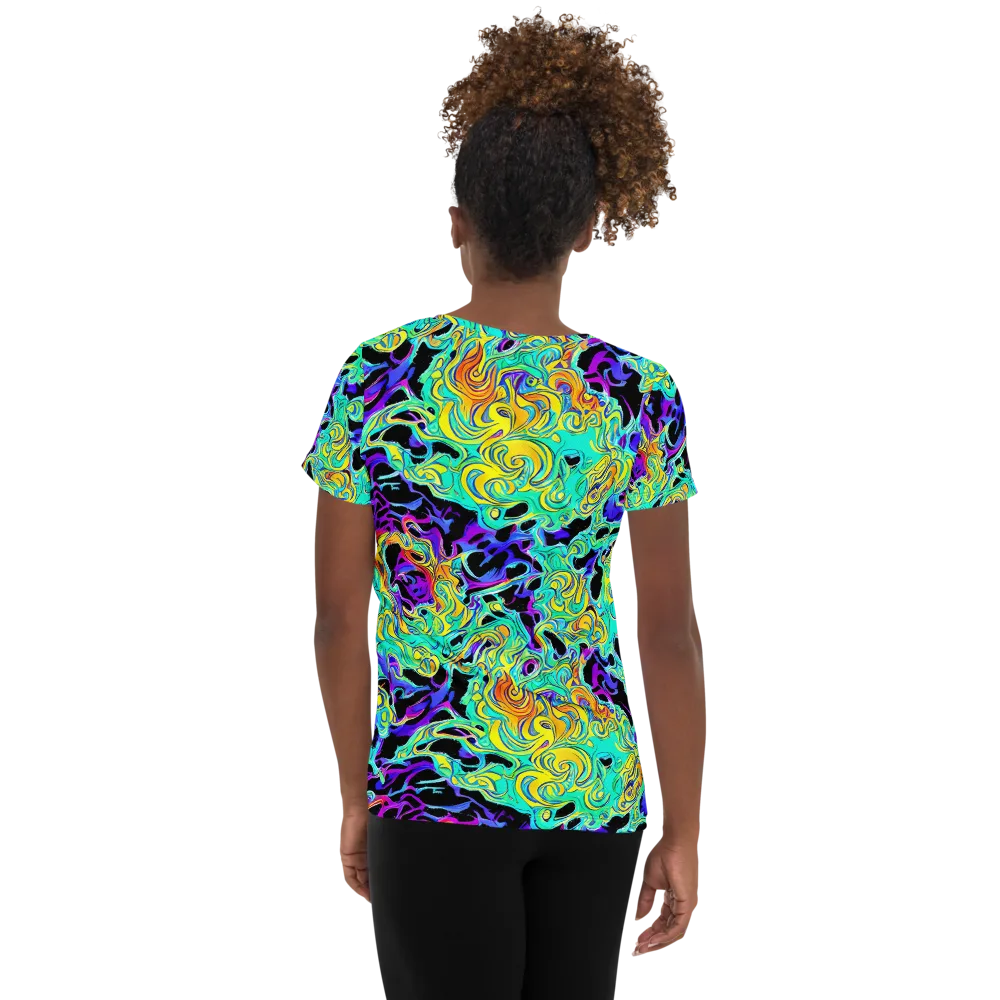 Electric Tidalwave on Women's Athletic T-Shirt — Back