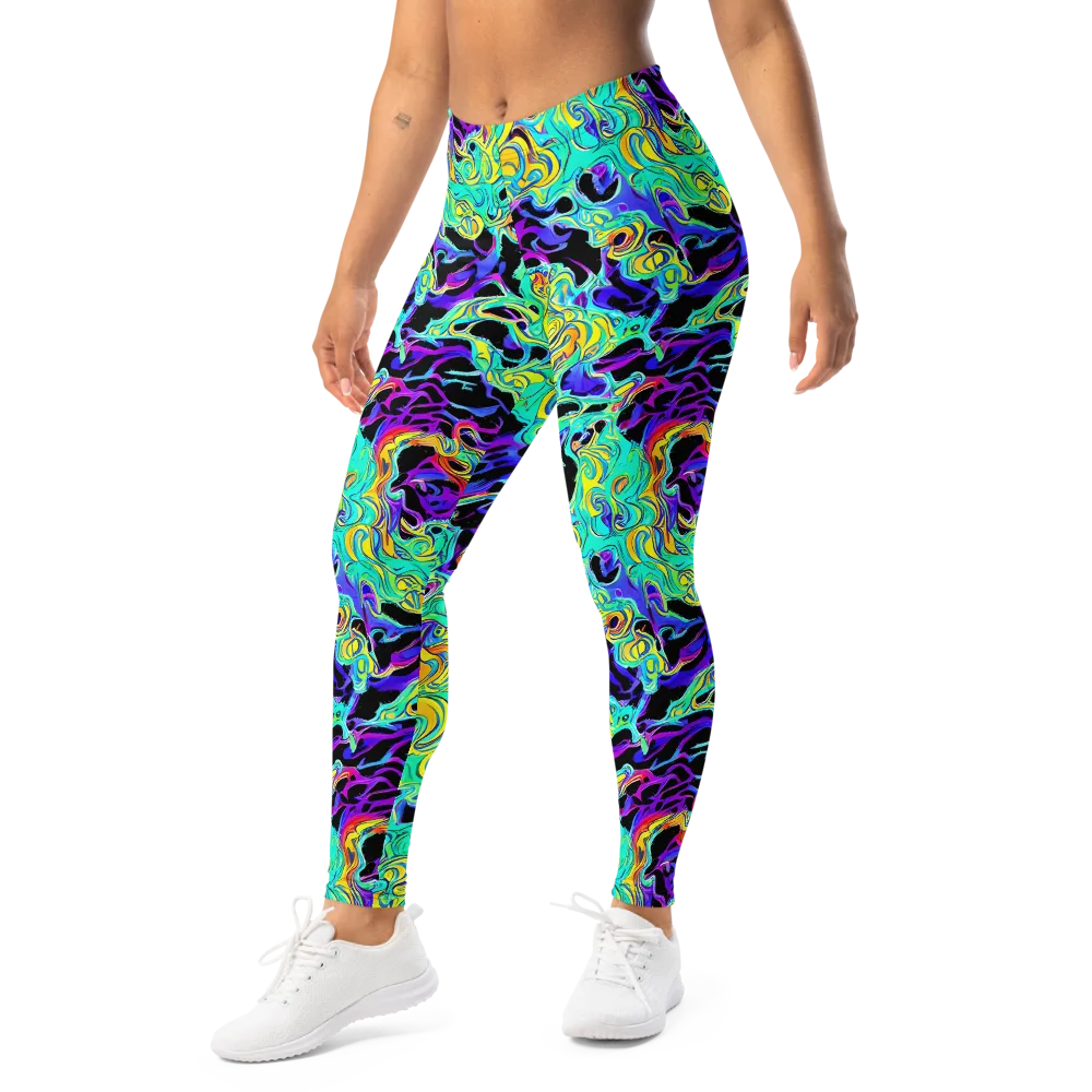 Electric Tidalwave on Leggings — Left Front