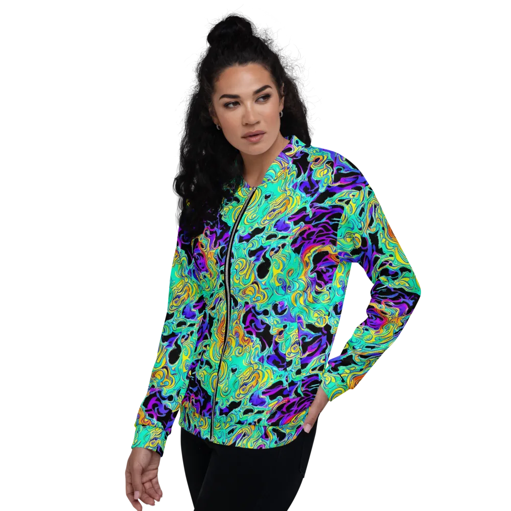 Electric Tidalwave on Bomber Jacket — Left