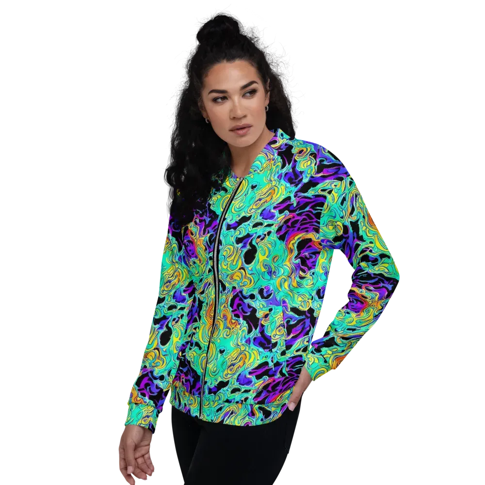 Electric Tidalwave on Bomber Jacket — Left
