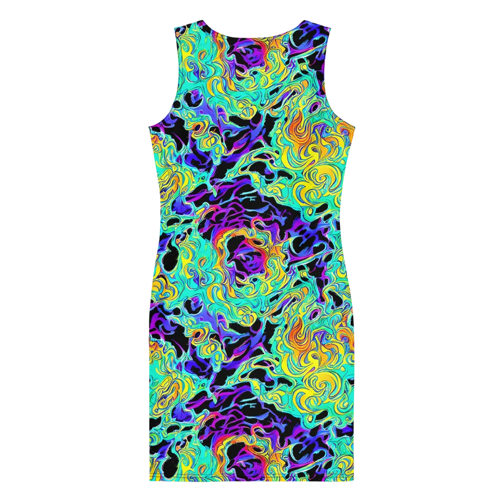 Electric Tidalwave on Bodycon Dress — Back