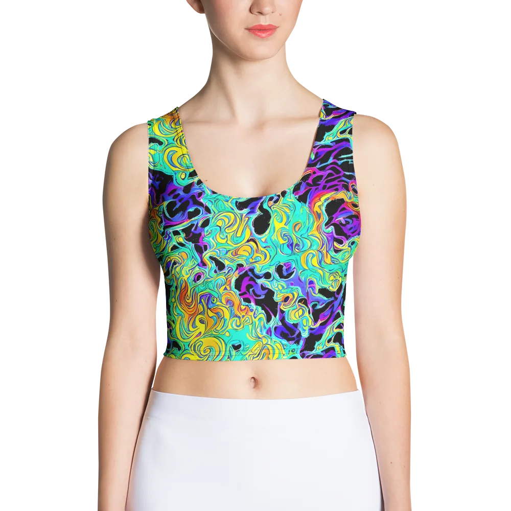 Electric Tidalwave on Crop Top — Front