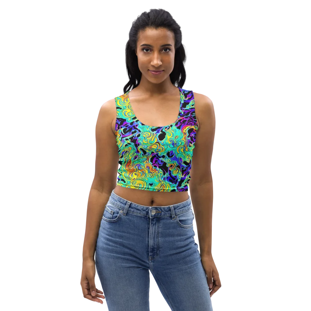 Electric Tidalwave on Crop Top — Front