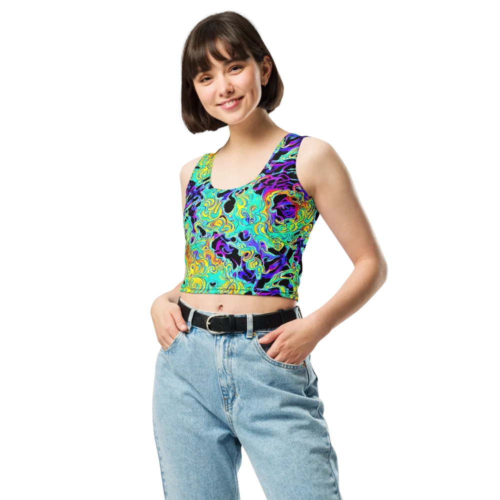 Electric Tidalwave on Crop Top — Front
