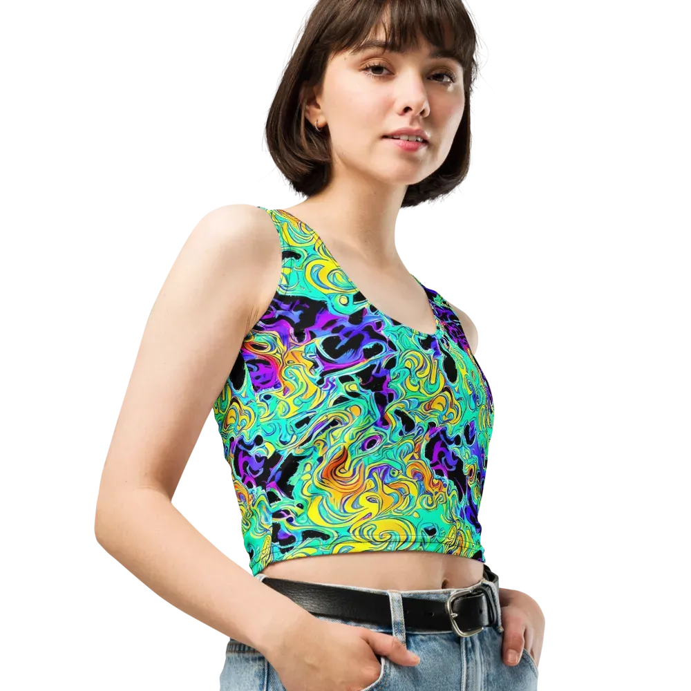 Electric Tidalwave on Crop Top — Right Front