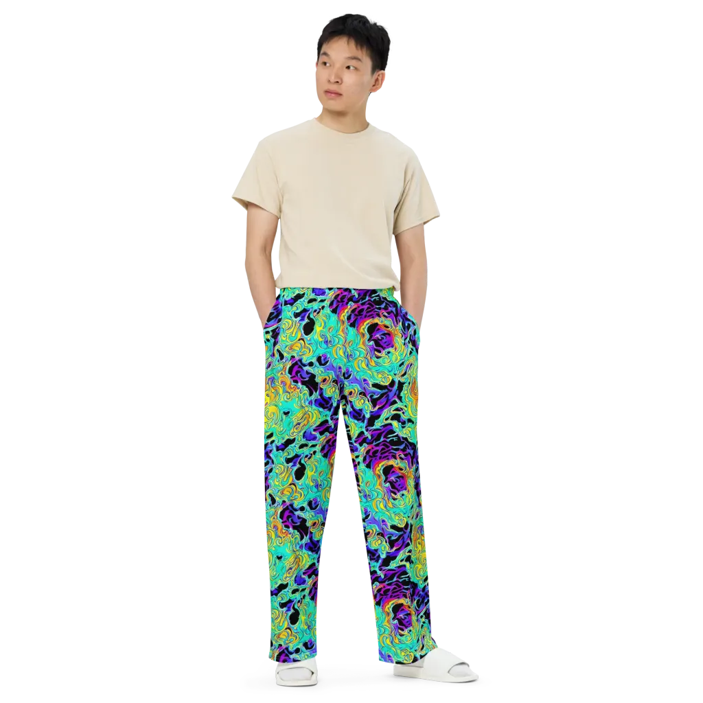 Electric Tidalwave on Wide-Leg Pants — Front