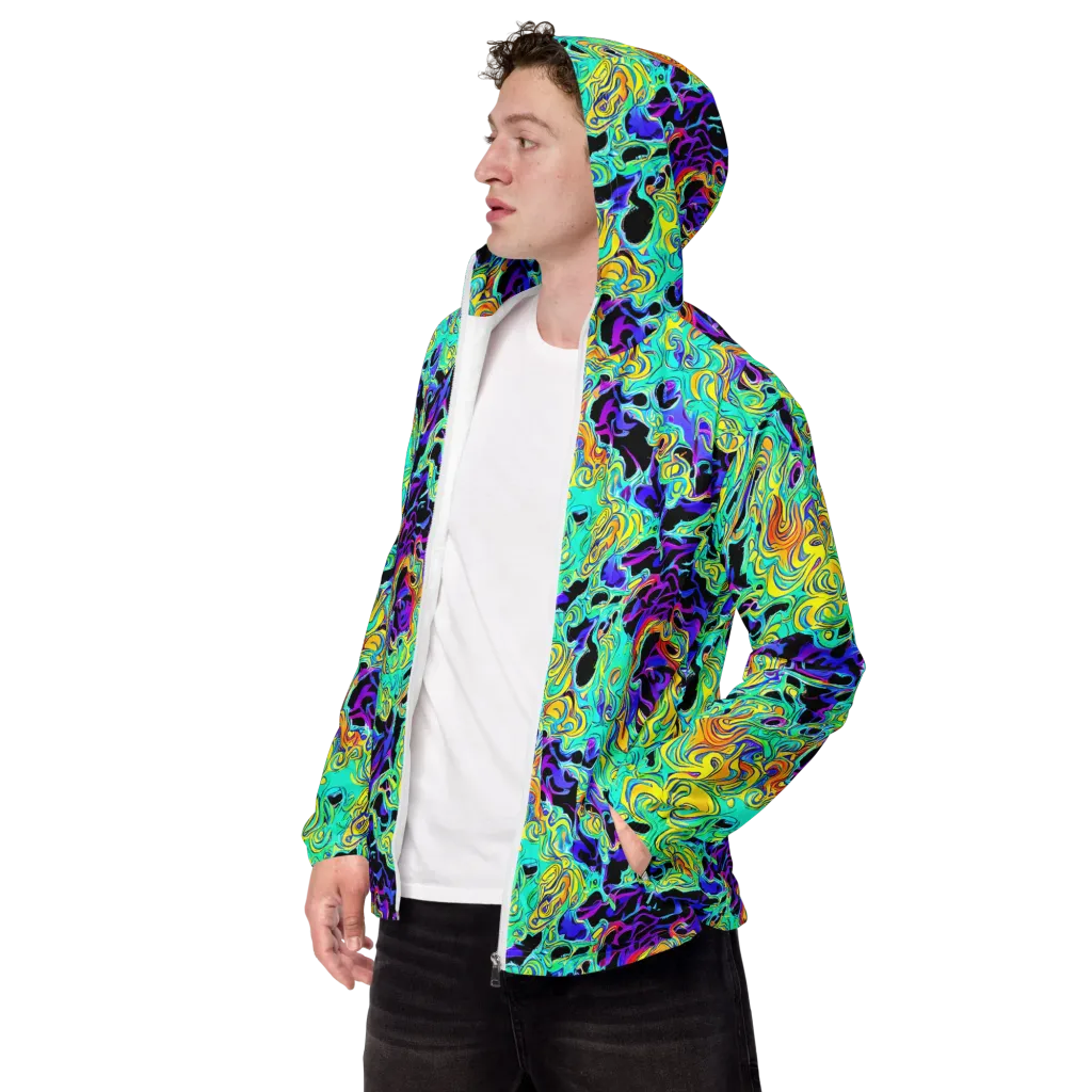 Electric Tidalwave on Men's Windbreaker — Left Front