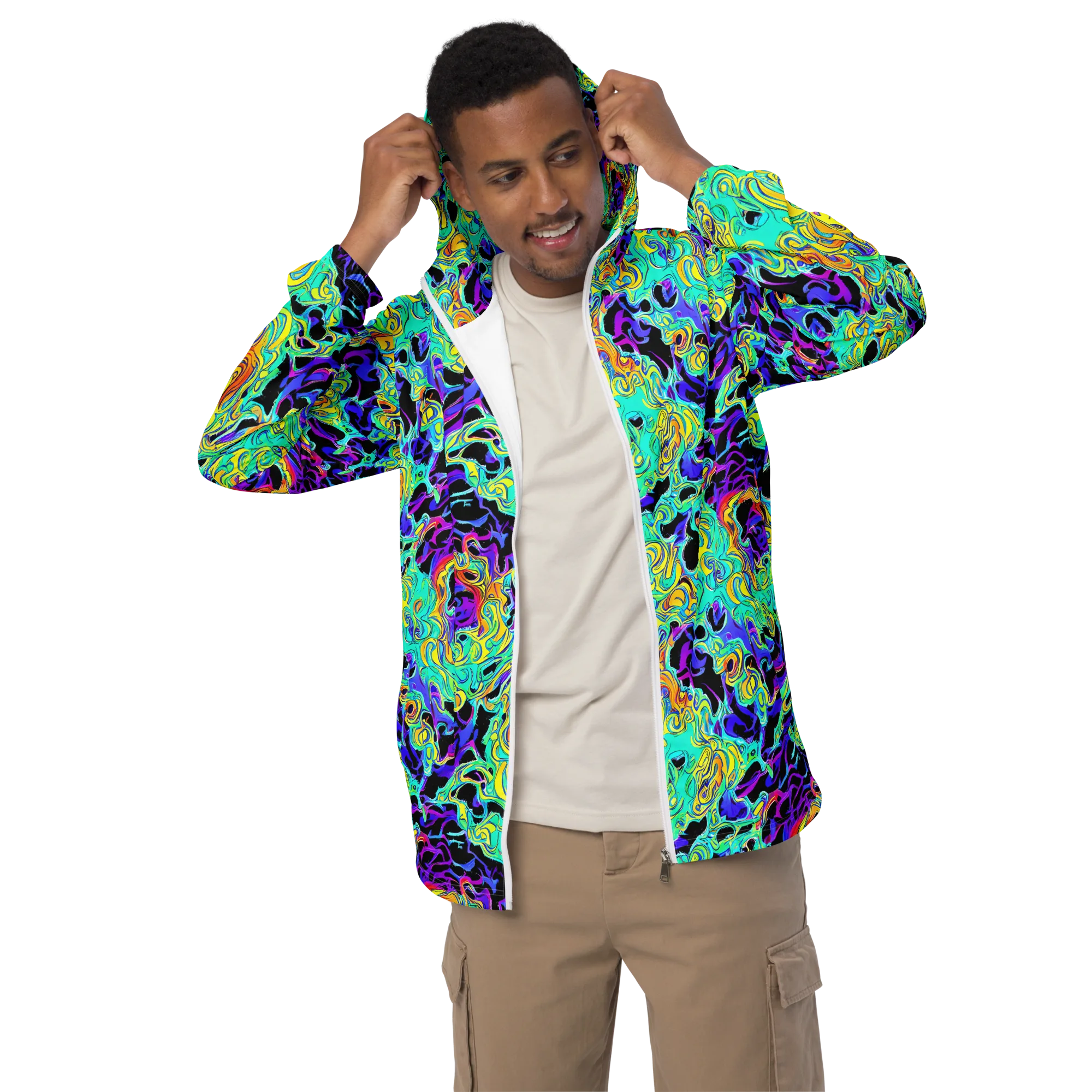 Electric Tidalwave on Men's Windbreaker — Front