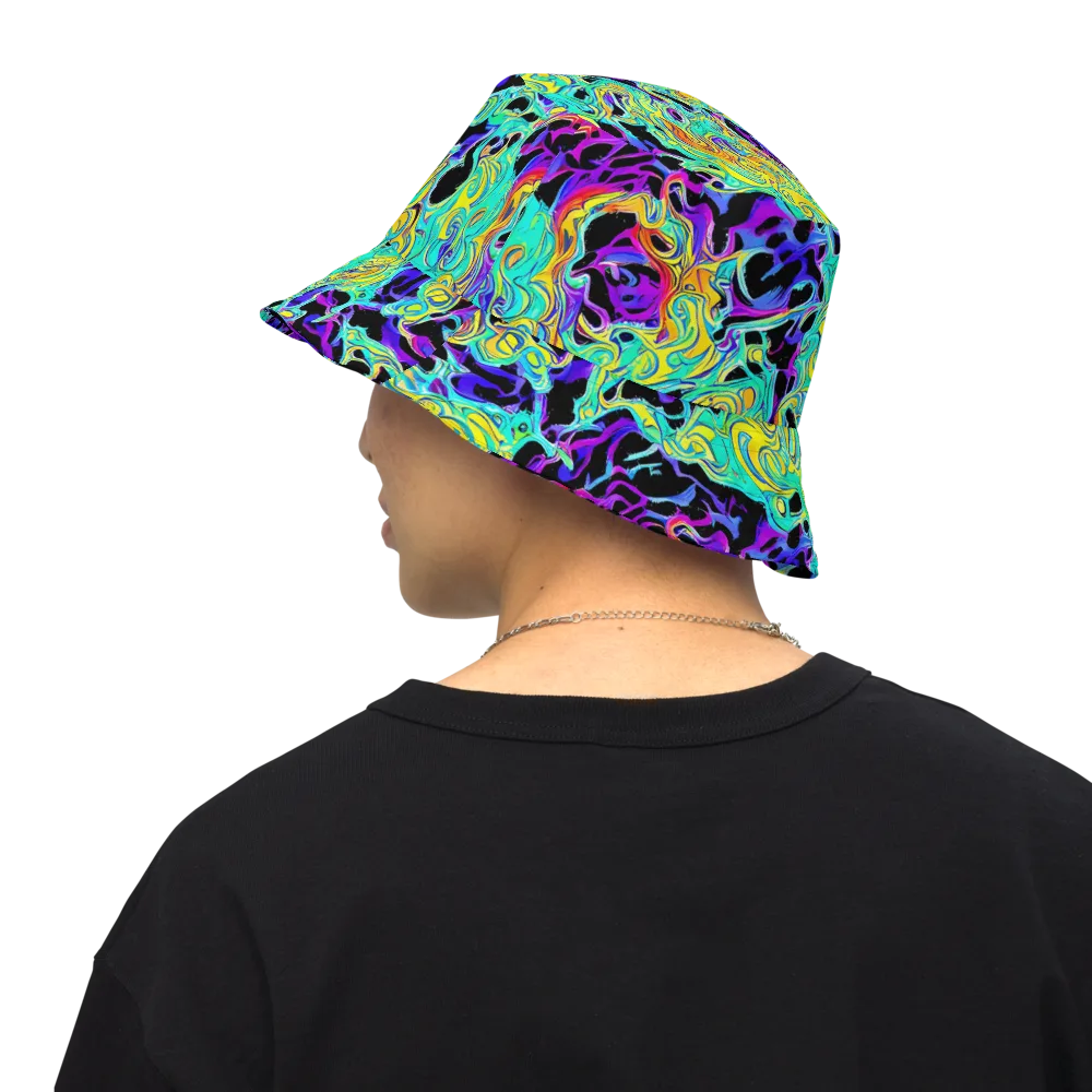 Electric Tidalwave on Reversible Bucket Hat — Back Inside
