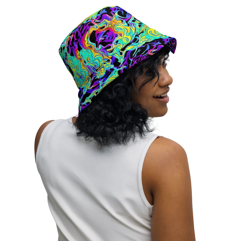 Electric Tidalwave on Reversible Bucket Hat — Right Outside