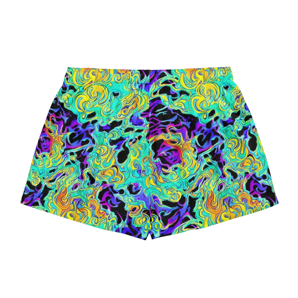 Electric Tidalwave on Women's Pajama Shorts — Back