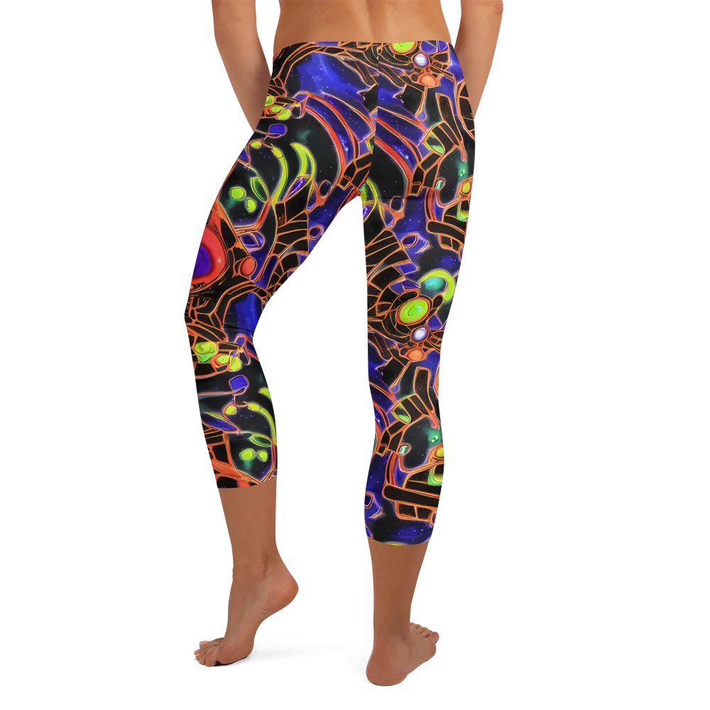 Cosmic Circuitry on Capri Leggings — Back