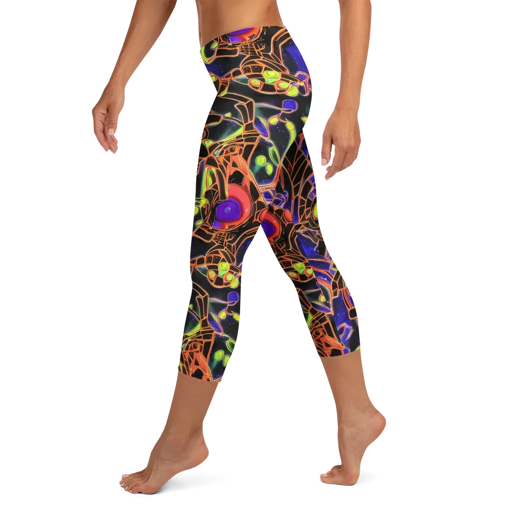 Cosmic Circuitry on Capri Leggings — Left