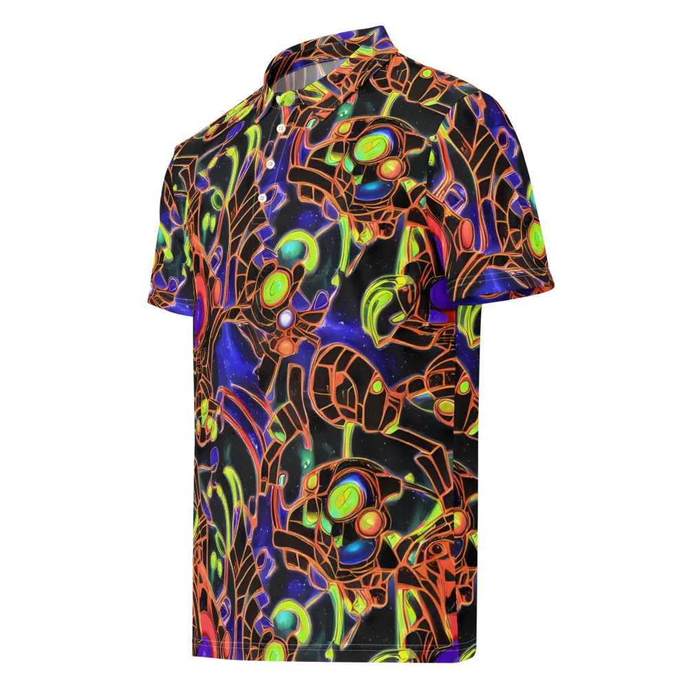 Cosmic Circuitry on Men's Slim Fit Polo Shirt — Left Front
