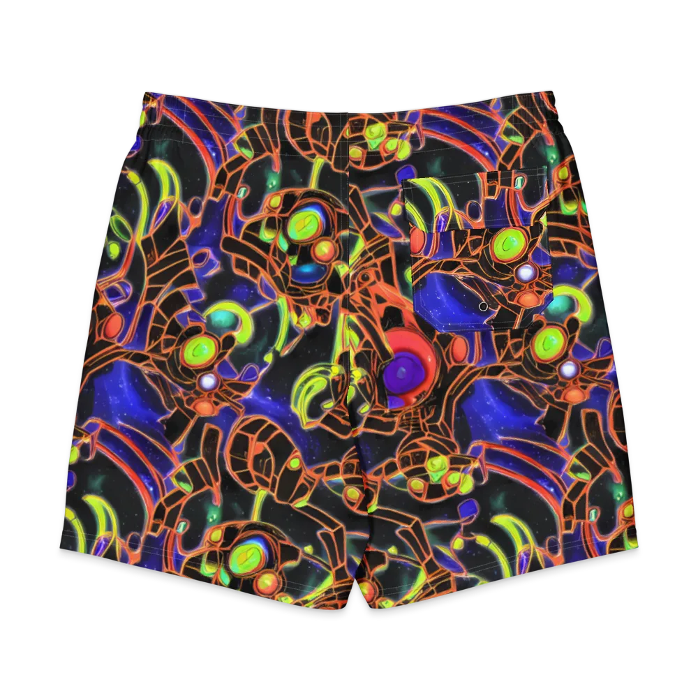 Cosmic Circuitry on Men's Board Shorts — Back