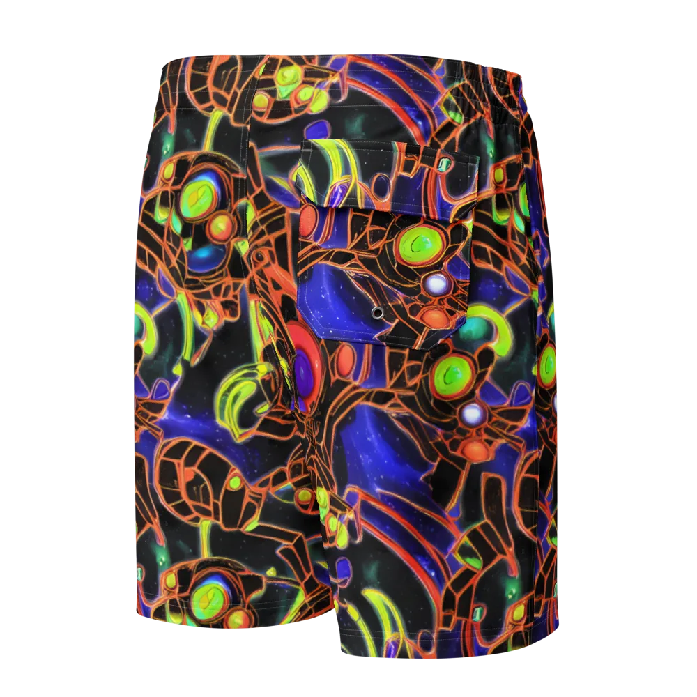 Cosmic Circuitry on Men's Board Shorts — Back