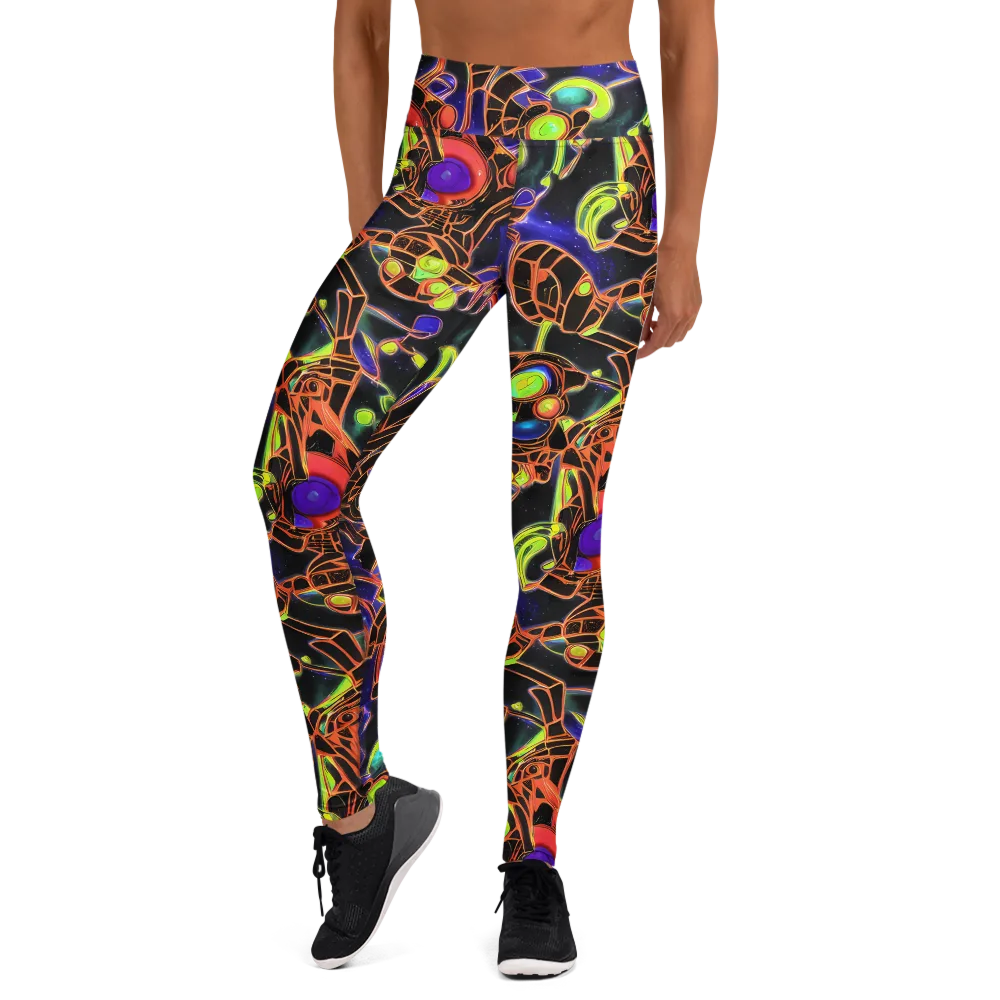 Cosmic Circuitry on Yoga Leggings — Front