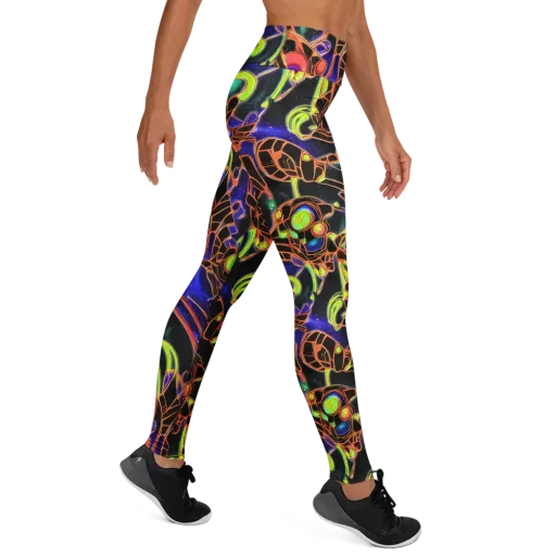 Cosmic Circuitry on a Yoga Leggings