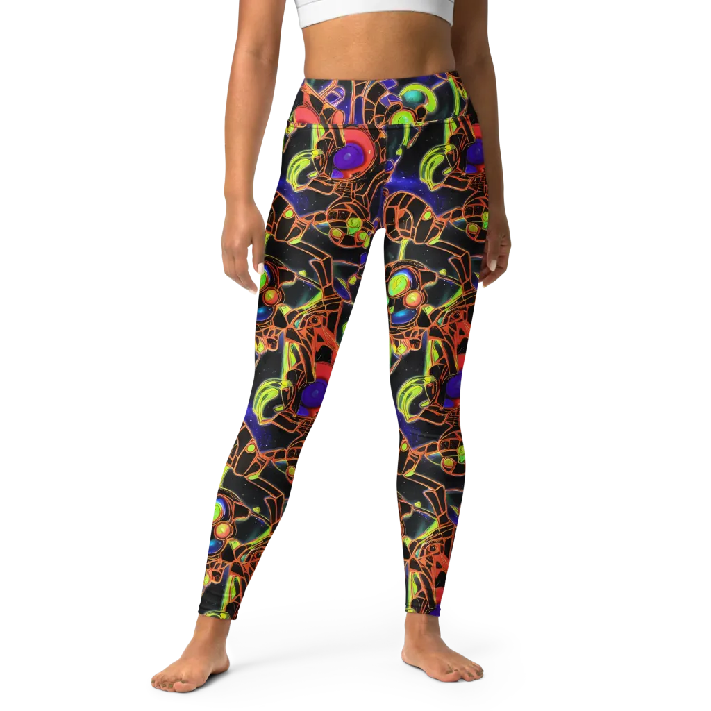 Cosmic Circuitry on Yoga Leggings — Front