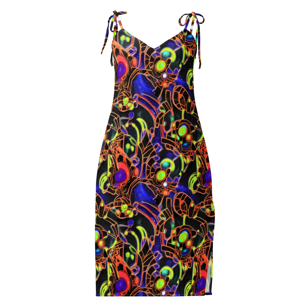 Cosmic Circuitry on Slip Dress — Front