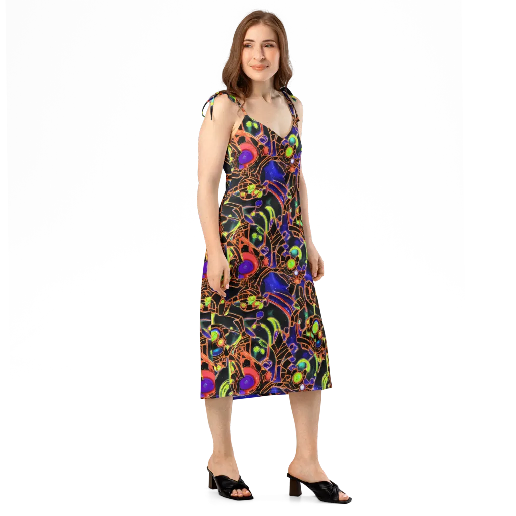Cosmic Circuitry on Slip Dress — Right Front