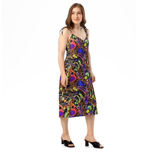 Cosmic Circuitry on a Slip Dress