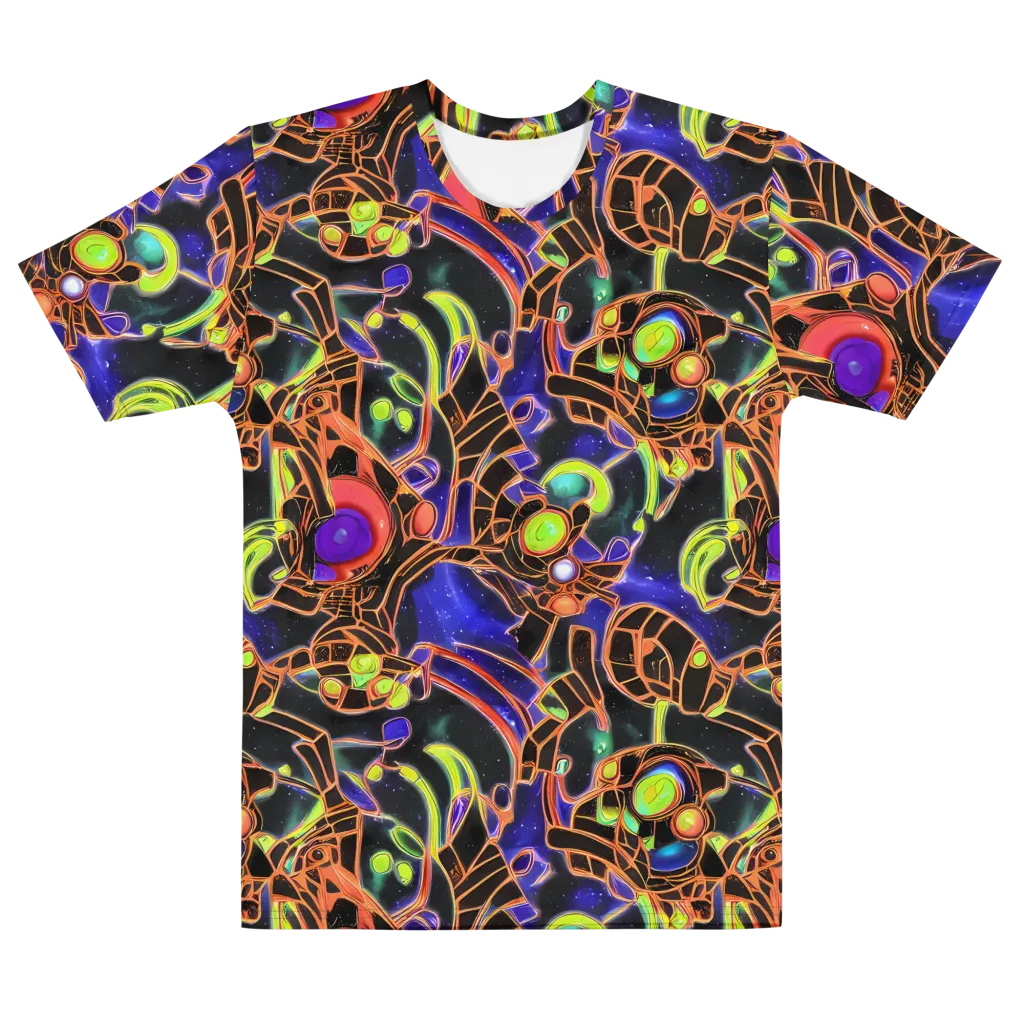Cosmic Circuitry on Men's Cotton Crew Neck T-Shirt — Front