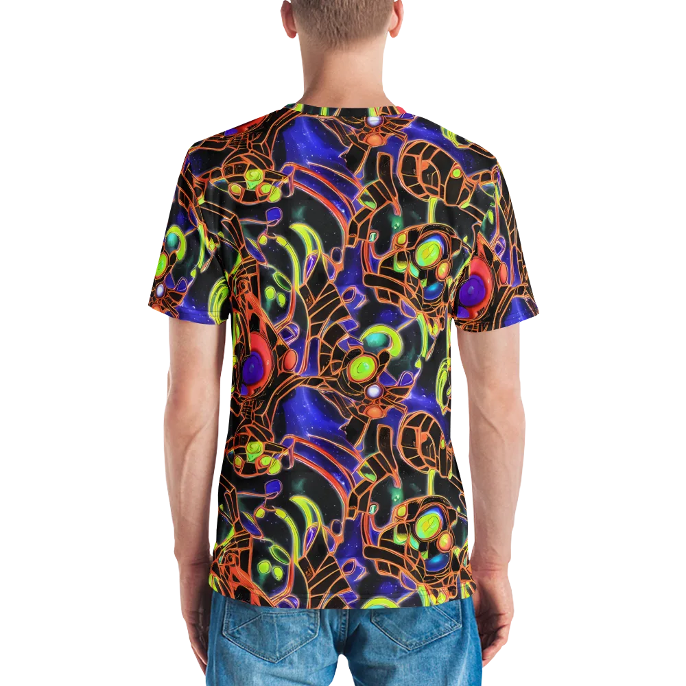 Cosmic Circuitry on Men's Crew Neck T-Shirt — Back
