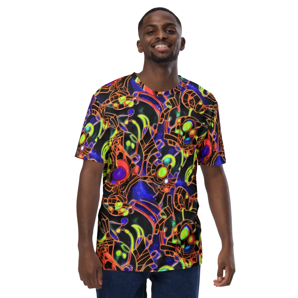 Cosmic Circuitry on Men's Crew Neck T-Shirt — Front