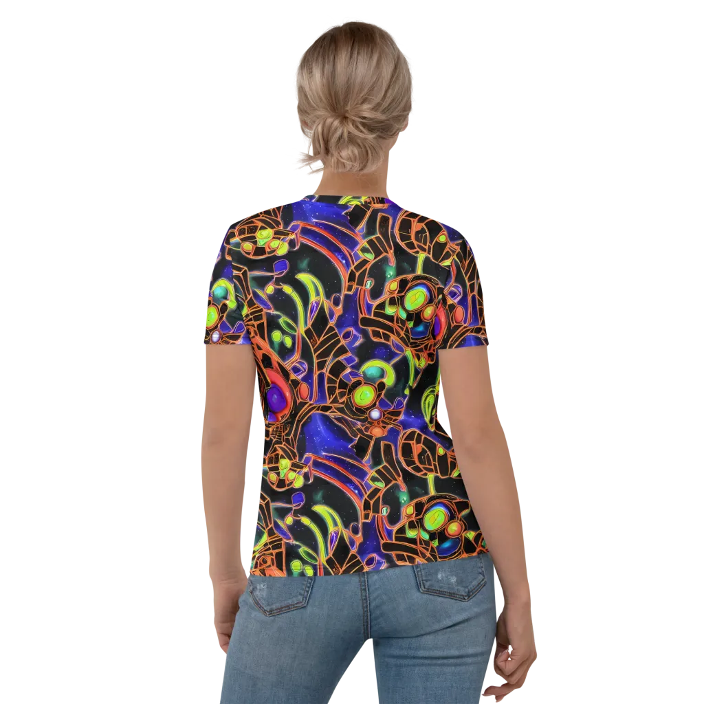Cosmic Circuitry on Women's Crew Neck T-Shirt — Back