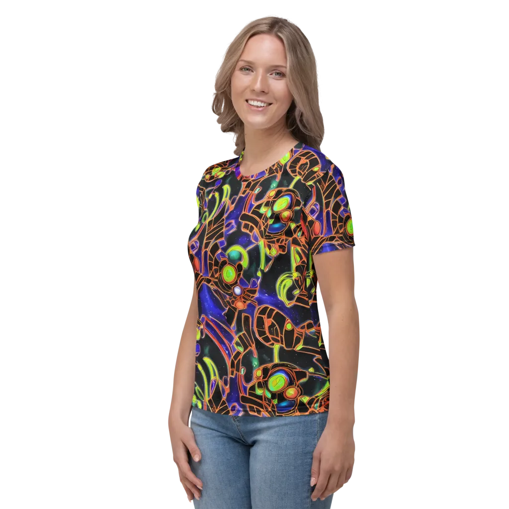 Cosmic Circuitry on Women's Crew Neck T-Shirt — Left