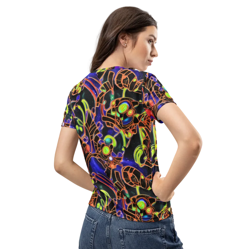 Cosmic Circuitry on Women's Crew Neck T-Shirt — Back