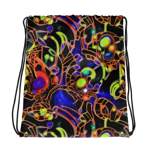 Cosmic Circuitry on a Drawstring Bag