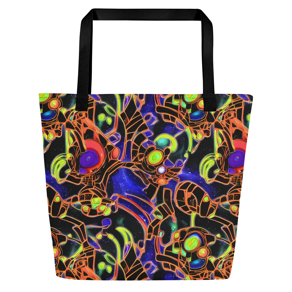 Cosmic Circuitry on Large Tote Bag W/ Pocket — Front
