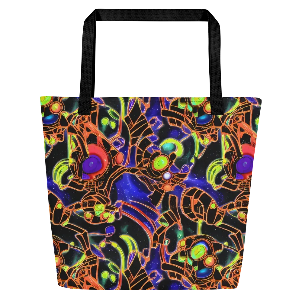 Cosmic Circuitry on Large Tote Bag W/ Pocket — Front