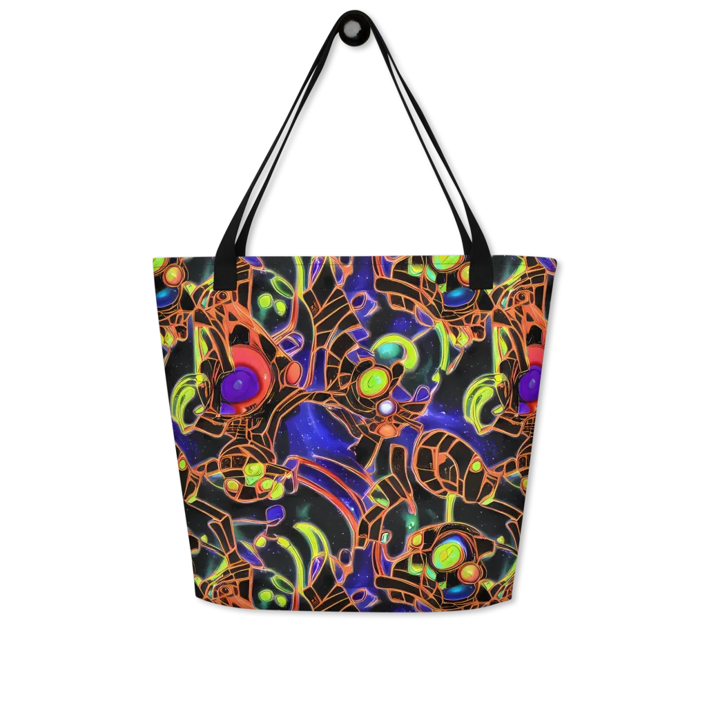 Cosmic Circuitry on Large Tote Bag W/ Pocket — Front