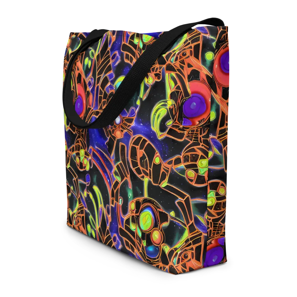 Cosmic Circuitry on Large Tote Bag W/ Pocket — Front