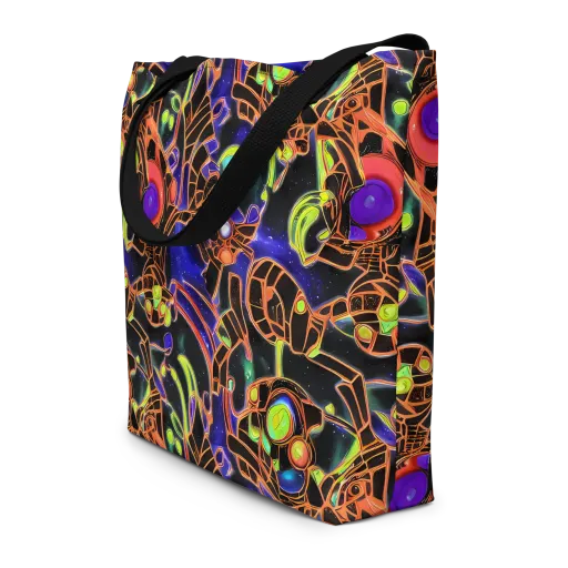 Cosmic Circuitry on a Large Tote Bag W/ Pocket