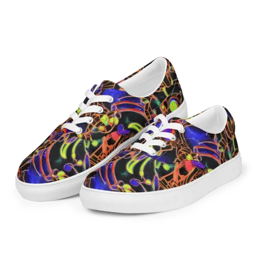 Cosmic Circuitry on a Men's Lace-Up Canvas Shoes