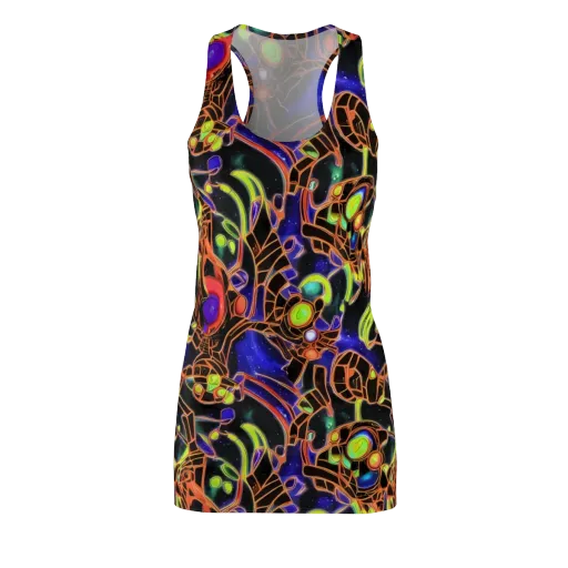 Cosmic Circuitry on a Racerback Dress