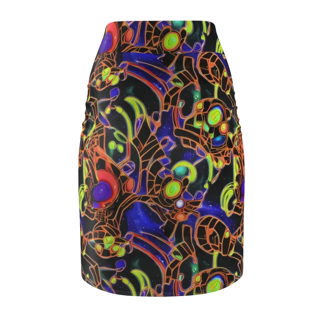 Cosmic Circuitry on Pencil Skirt — Back