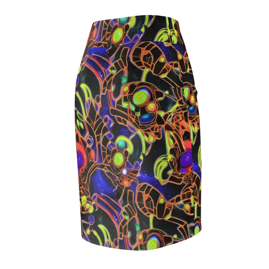 Cosmic Circuitry on Pencil Skirt — Back Side