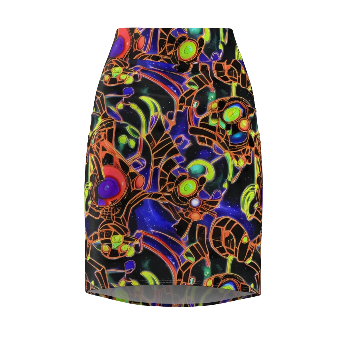 Cosmic Circuitry on Pencil Skirt — Front
