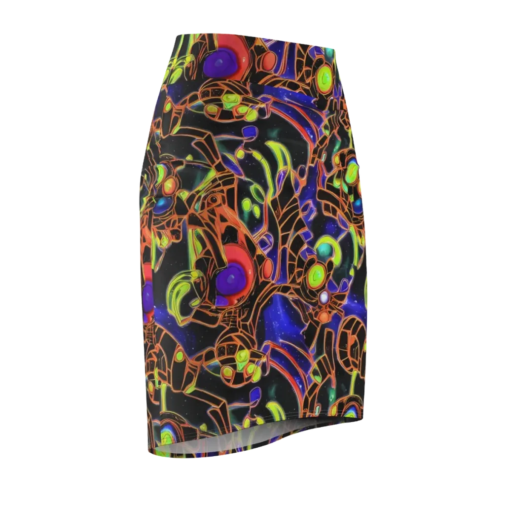 Cosmic Circuitry on Pencil Skirt — Front Side