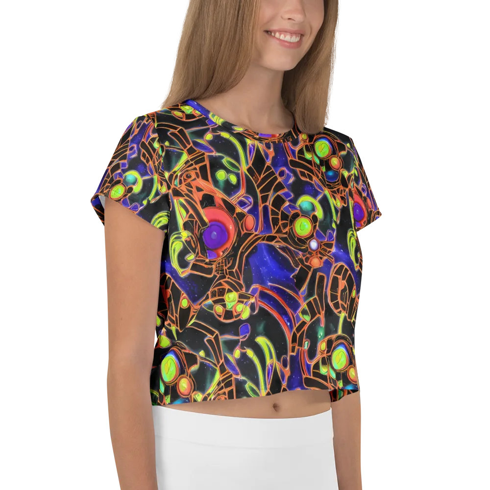 Cosmic Circuitry on Crop Tee — Right