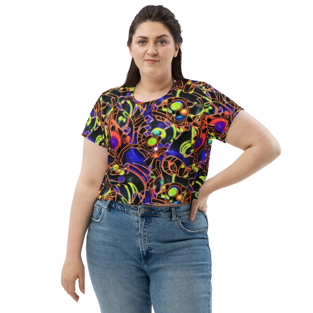 Cosmic Circuitry on Crop Tee — Front