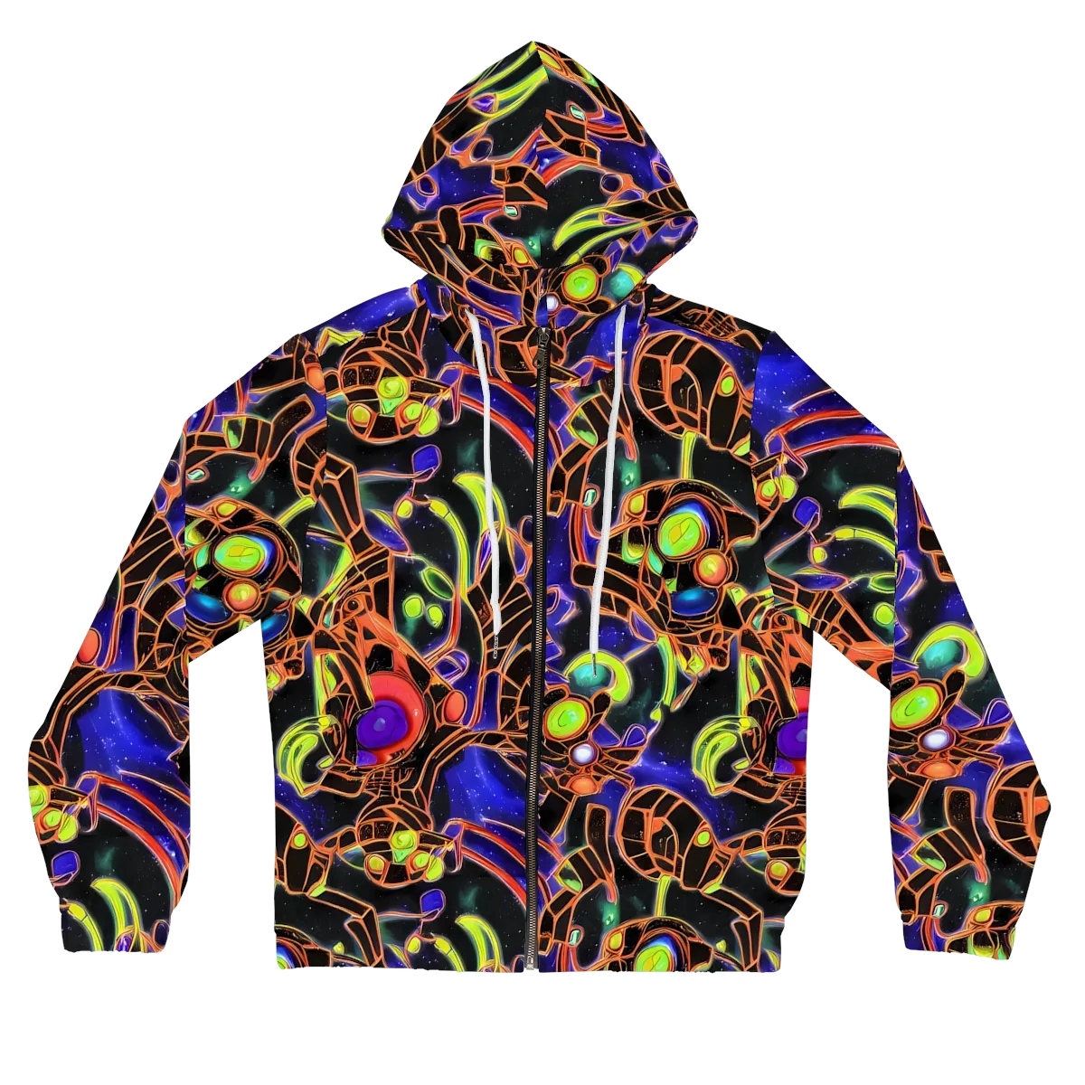 Cosmic Circuitry on Women's Full-Zip Hoodie — Front