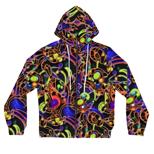 Cosmic Circuitry on a Women's Full-Zip Hoodie
