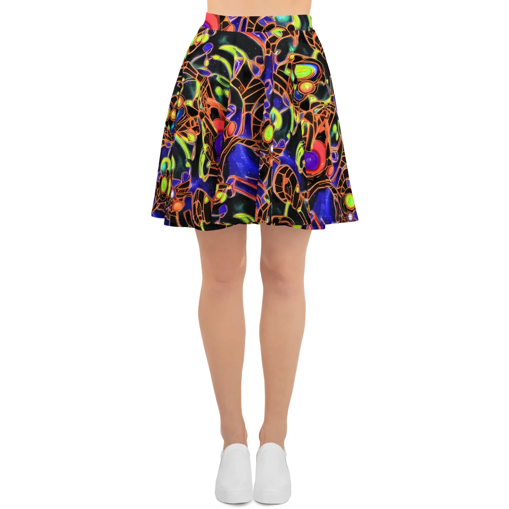 Cosmic Circuitry on Skater Skirt — Front